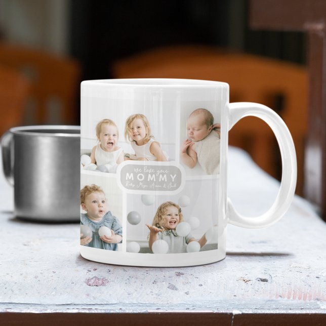 Caneca De Café Modern Mommy 4 Photo Gray (Criador carregado)