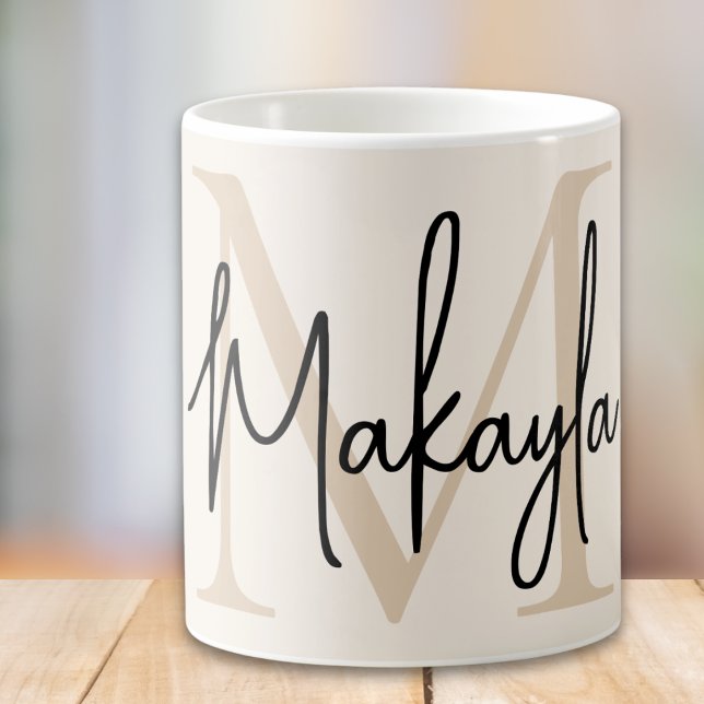 Caneca De Café Modern Monogram  (Criador carregado)