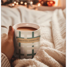 Modern Montauk Grid Green & Beige