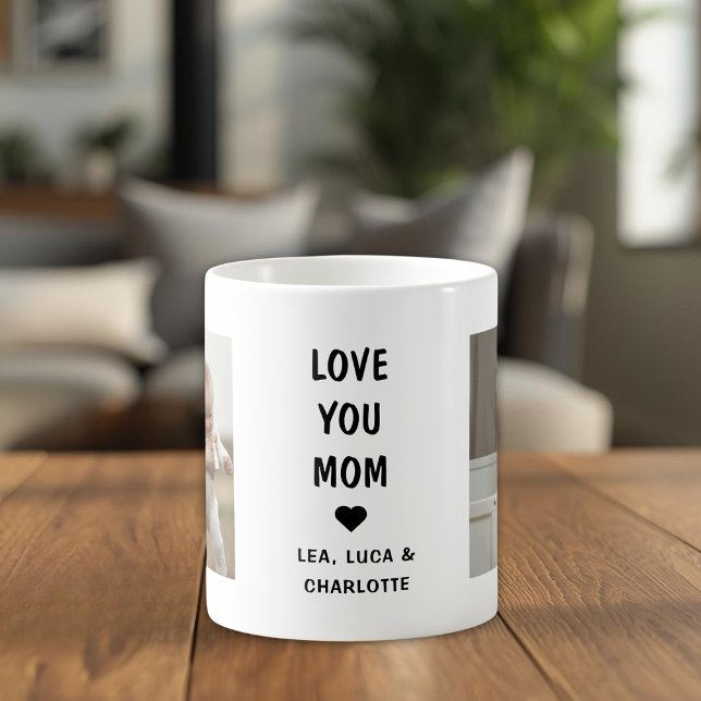 Caneca De Café Modern Mothers Day Photo Gift for Mom (Criador carregado)