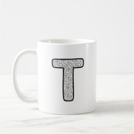 Caneca De Café Modern Patterned Letter P Monogram Ceramic Mug