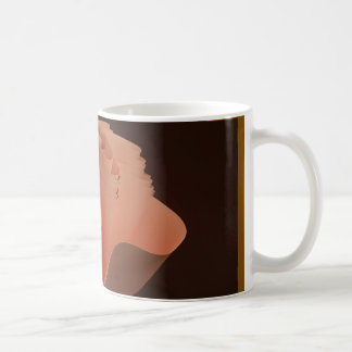 Caneca De Café "Modern Peach Ruffle Abstrato Art Mug"