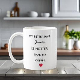 Caneca De Café Modern Personalized Better Half Coffee Mug