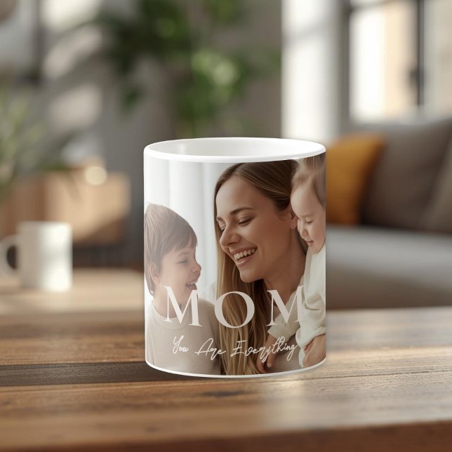 Caneca De Café Modern Personalized Photo MOM Coffee Mug (Criador carregado)