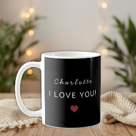 Caneca De Café Modern Personalized Valentine Mug – I Love You 