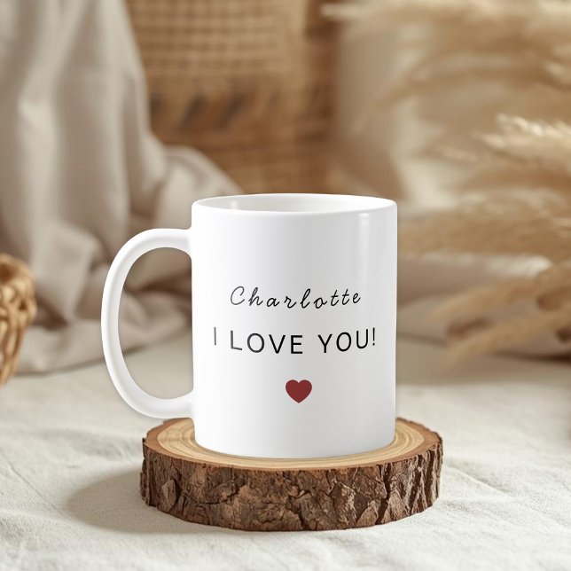 Caneca De Café Modern Personalized Valentine Mug – I Love You  (Criador carregado)