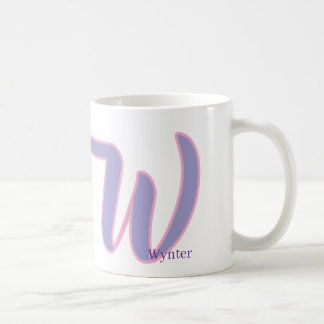Caneca De Café Modern Pink & Purple Monogram Personalized Name W