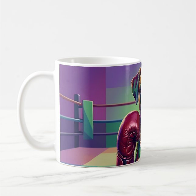 Caneca De Café Modern Pop Art Boxer Dog Boxing Athlete (Esquerda)