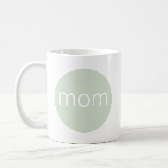 Caneca De Café Modern Sage Green Mãe (Esquerda)