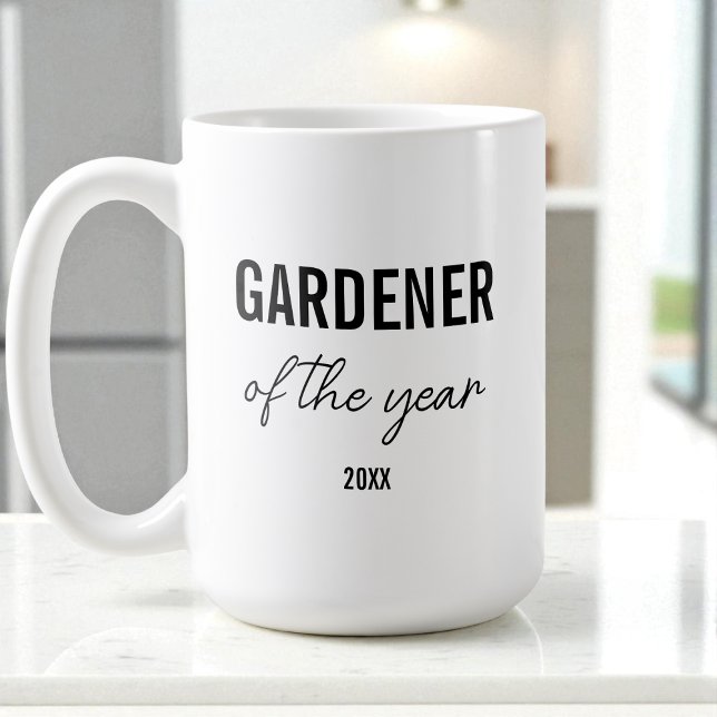 Caneca De Café Modern Simple Black Typography Custom Gardener (Modern Simple Black Typography Custom Gardener Coffee Mug)