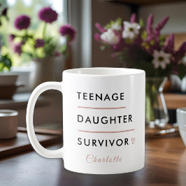 Caneca De Café Modern Teen Daughter Survivor Personalized