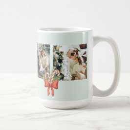 Caneca De Café Modern Three-Photo Holiday Family Collage