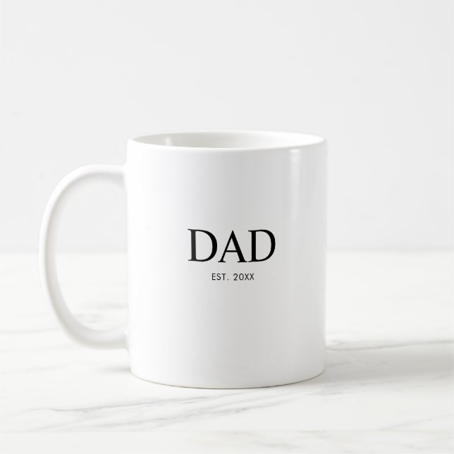 Caneca De Café Modern Typography Dad Established (Esquerda)