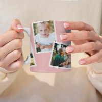 Moderna e elegante família multifoto rosa