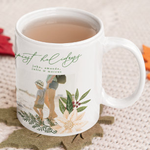 Caneca De Café moderna flora festiva foto felizes feriados