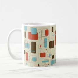 Caneca De Café Moderna Impressão Geométrica do Século Médio