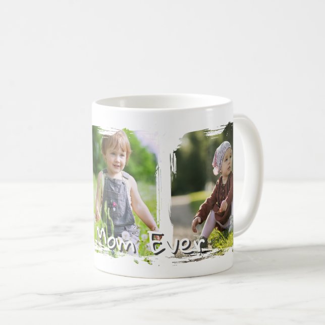 Caneca De Café Moderna Mãe na Moda Melhor Mãe de Todos os Tempos  (Frente Esquerda)