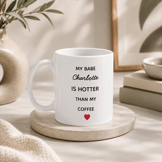 Caneca de Café Moderna Personalizada Babe (Criador carregado)