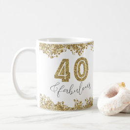 Caneca De Café Moderno 40 e Dourado Gitter fabuloso personalizado