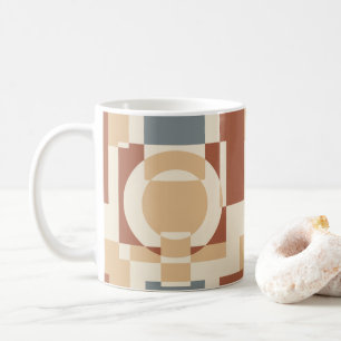Caneca De Café Moderno Abstrato Geométrico de Meados do Século