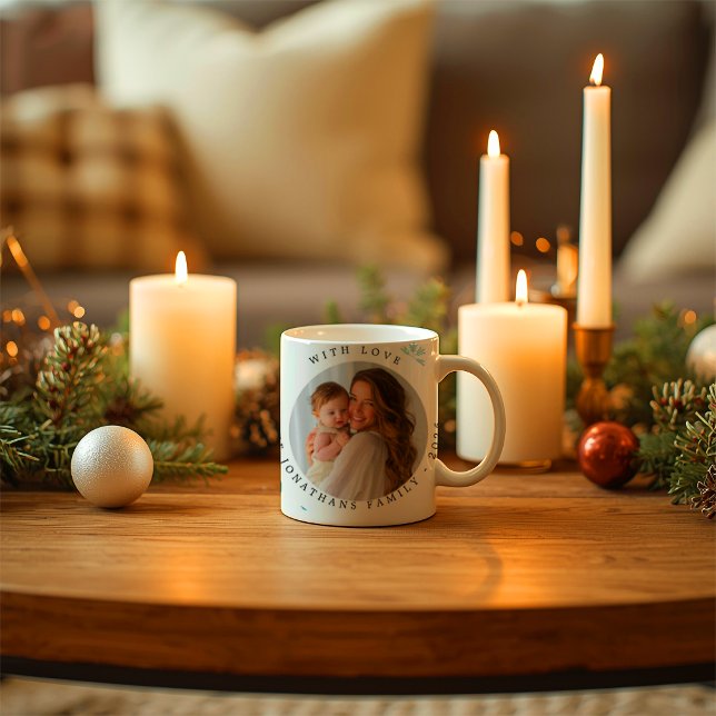 Caneca De Café Moderno Alegre Foto Natal Feliz Natal  (Criador carregado)