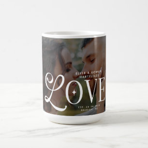 Caneca De Café Moderno Amor Personalizado Foto Casal Monograma Ca