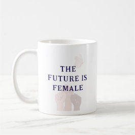 Caneca De Café Moderno Chic Rosa Aquarela O Futuro É Feminino