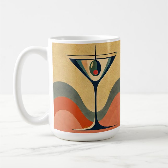 Caneca De Café Moderno de Meados do Século "onda de martini de az (Esquerda)