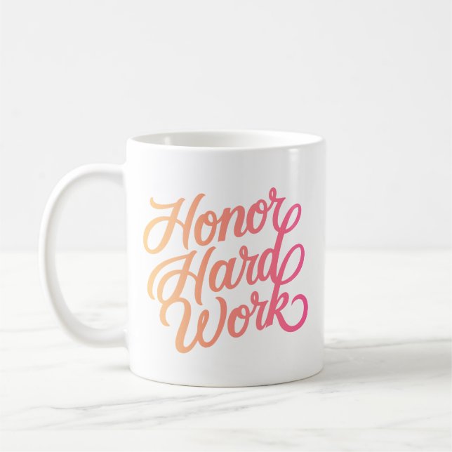 Caneca De Café Moderno do Gradiente de Trabalho de Duro Motivacio (Esquerda)
