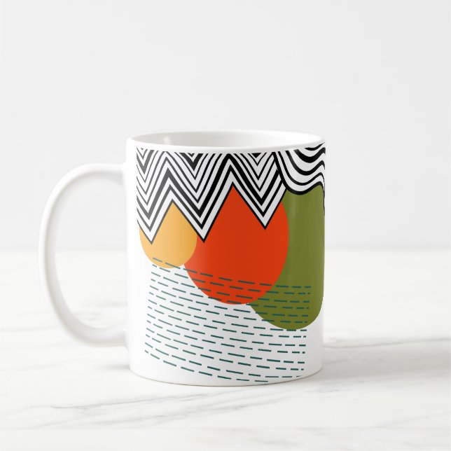 Caneca De Café Moderno do Médio do século abstrato (Esquerda)