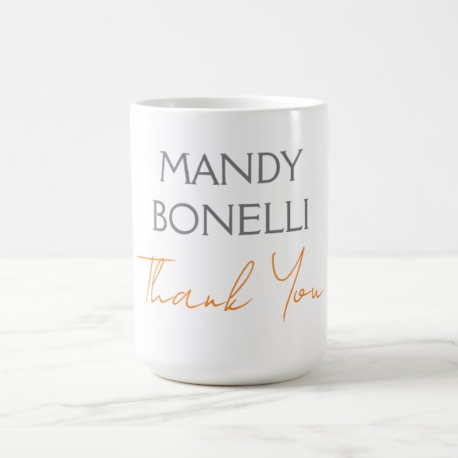 Caneca De Café Moderno e minimalista personalizado obrigado (Centro)