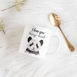 Caneca De Café Moderno Eu Te Amo Muito Panda Preta E Branca