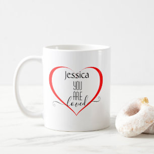 Caneca De Café Moderno Eu Te Amo Simples Cardíaco Personalizar M