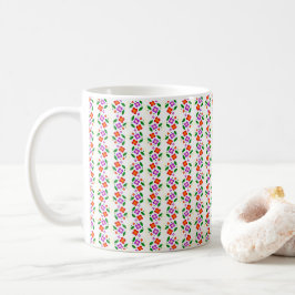 Caneca De Café Moderno Floral Vibrante Sem Costura Botânico Brilh