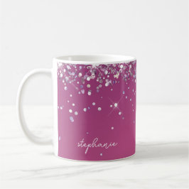 Caneca De Café Moderno Fuchsia - Cor-de-Rosa Personalizada