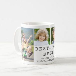 Caneca De Café Moderno MELHOR PAI DE TODOS 4 Fotos Personalizado