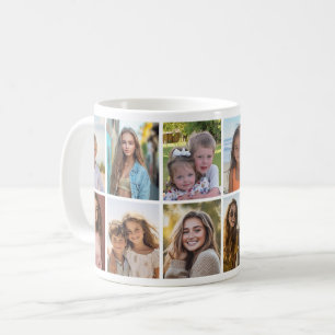 Caneca De Café Moderno, Minimalista Colagem de 12 Fotos com fundo