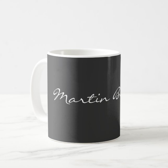 Caneca De Café Moderno Minimalista de Nome Personalizado (Frente Esquerda)