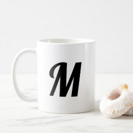 Caneca De Café Moderno minimalista Letra inicial monograma Mug