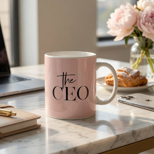 Caneca De Café Moderno Minimalista Personalizado CEO Rosa