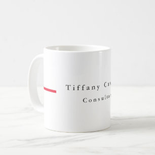 Caneca De Café Moderno Minimalista Vermelho Branco Simples e Eleg