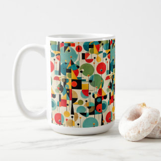 Caneca De Café Moderno Objeto Abstrato Geométrico Retro de Meados