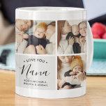 Caneca De Café Moderno Personalizado Te Amo Nana 9-Foto<br><div class="desc">Adicione 9 fotos do Instagram, do seu computador ou do seu telefone a esta caneca moderna para avós, com a frase "Love You Nana" com o(s) nome(s) da criança/ren. Se precisar de ajuda para personalizar isto, por favor, envie-me uma mensagem usando o botão abaixo e eu ficarei feliz em ajudar....</div>