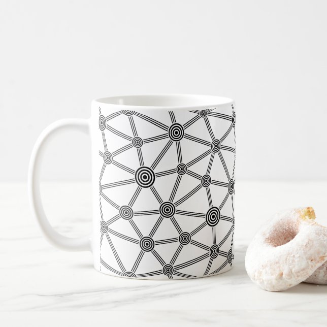Caneca De Café Moderno preto e branco  (Com Donut)