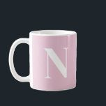 Caneca De Café Moderno Rosa C52 & Branco Monograma Inicial Person<br><div class="desc">Cada caneca apresenta uma inicial única e ousada em branco crocante contra um pano de fundo de cores contemporâneas, oferecendo um toque elegante e personalizado à sua rotina diária. Escolha entre uma variedade de tons modernos para encontrar o par perfeito para o seu estilo ou para presentear alguém especial. Esta...</div>