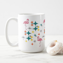 Caneca De Café Moderno Rosa Flamingo Diamante Estrela Explosão de