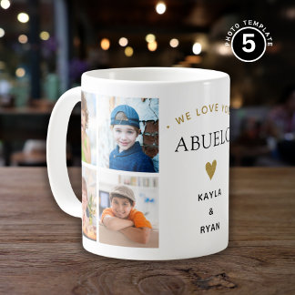 Caneca De Café Moderno Simples Amo-Te Abuelo 8 Colagem Fotográfic