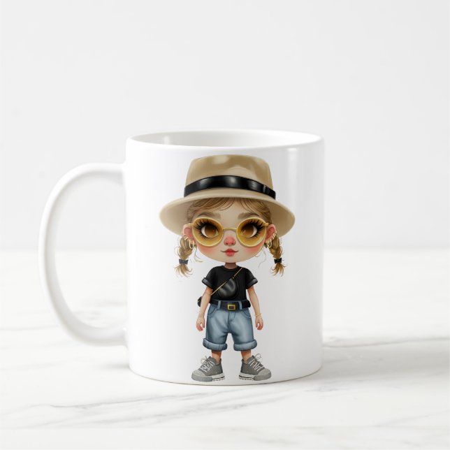 Caneca De Café Moderno Simples : Na moda Girl (Esquerda)