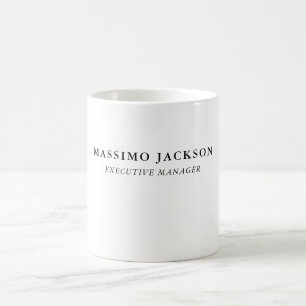 Caneca De Café Moderno Simples Preto e Branco Profissional Tendên