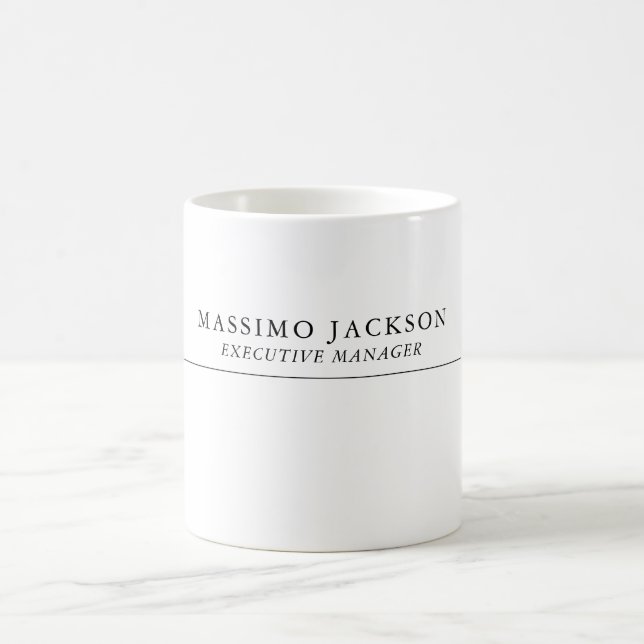 Caneca De Café Moderno Simples Preto e Branco Profissional Tendên (Centro)